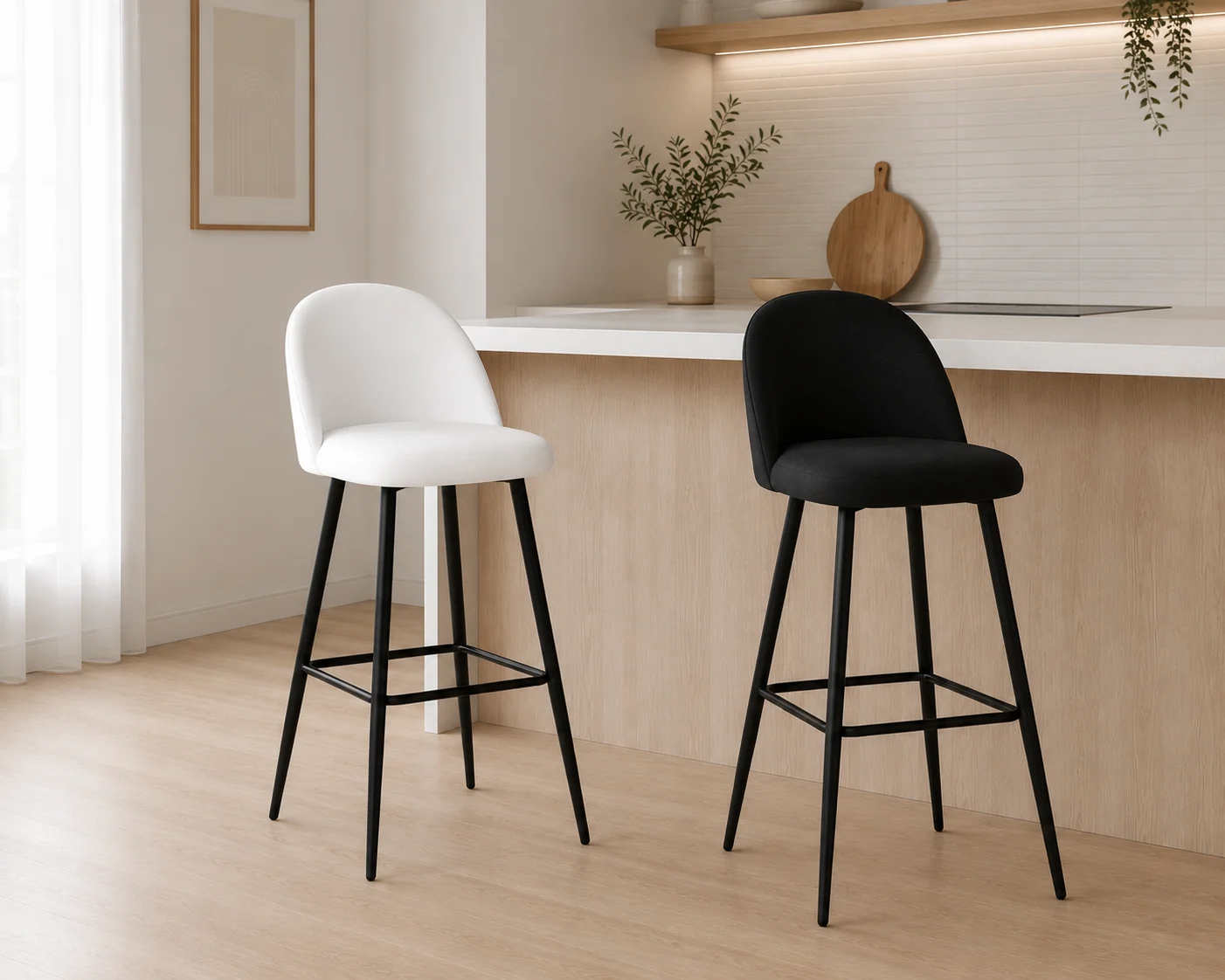 Set de 2 Taburete Tokio Felpa Lisa