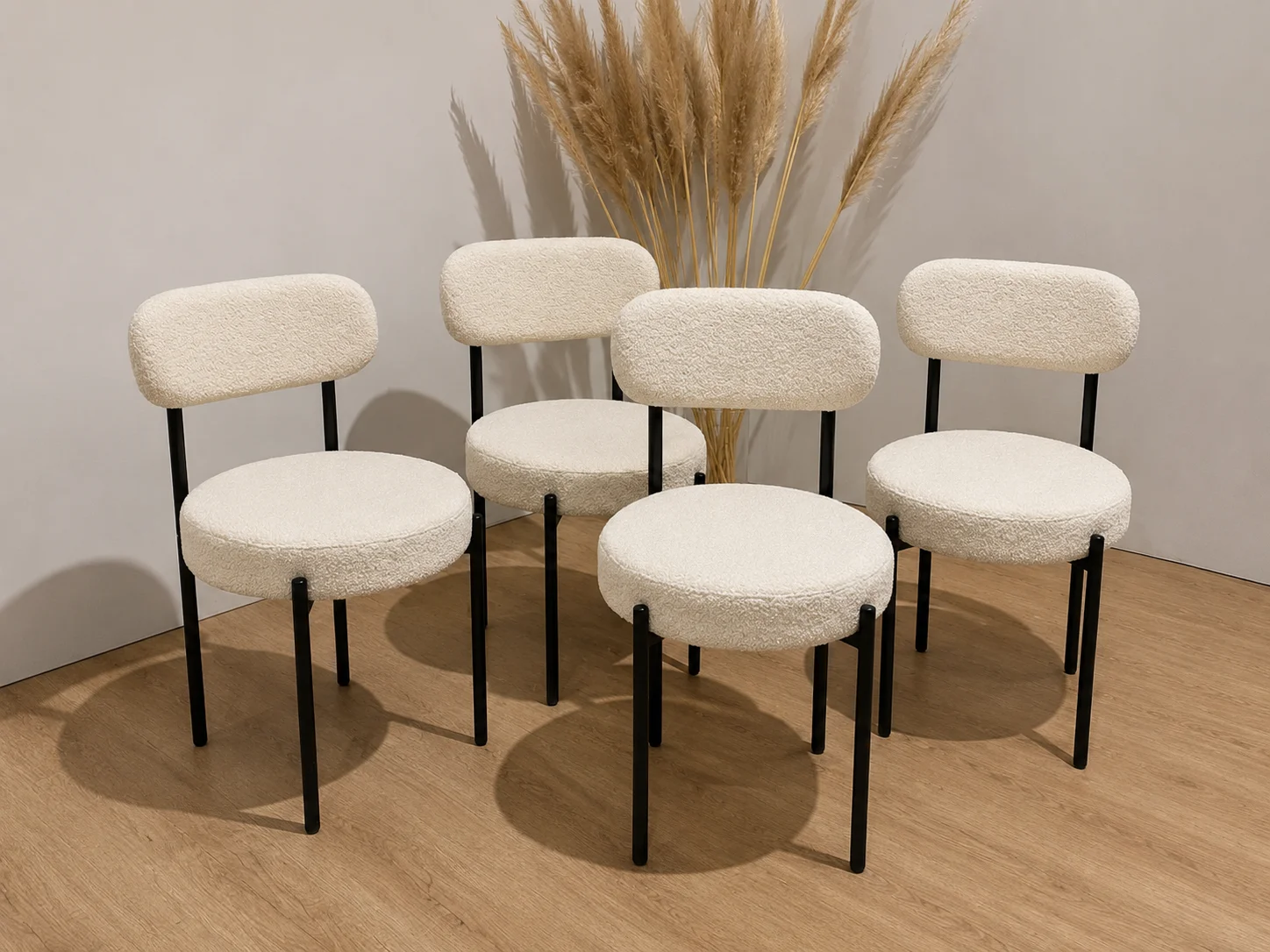 Set de 4 Silla Oslo Boucle Black