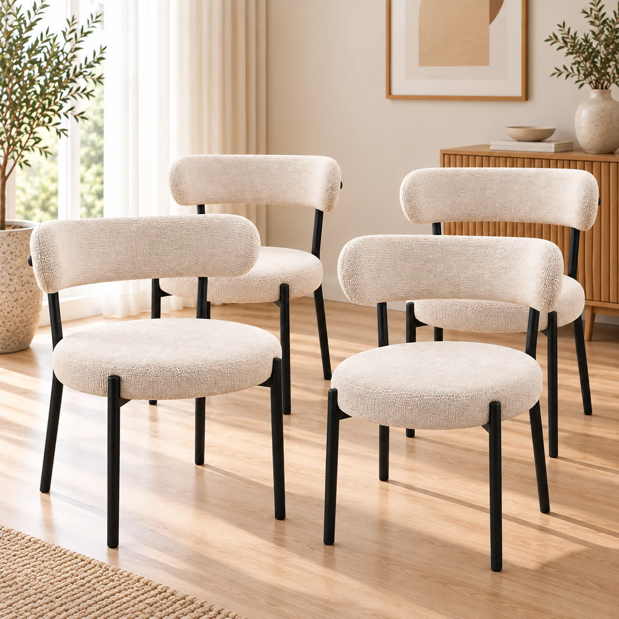 Set de 4 Silla Oslo Lino Arpi Black