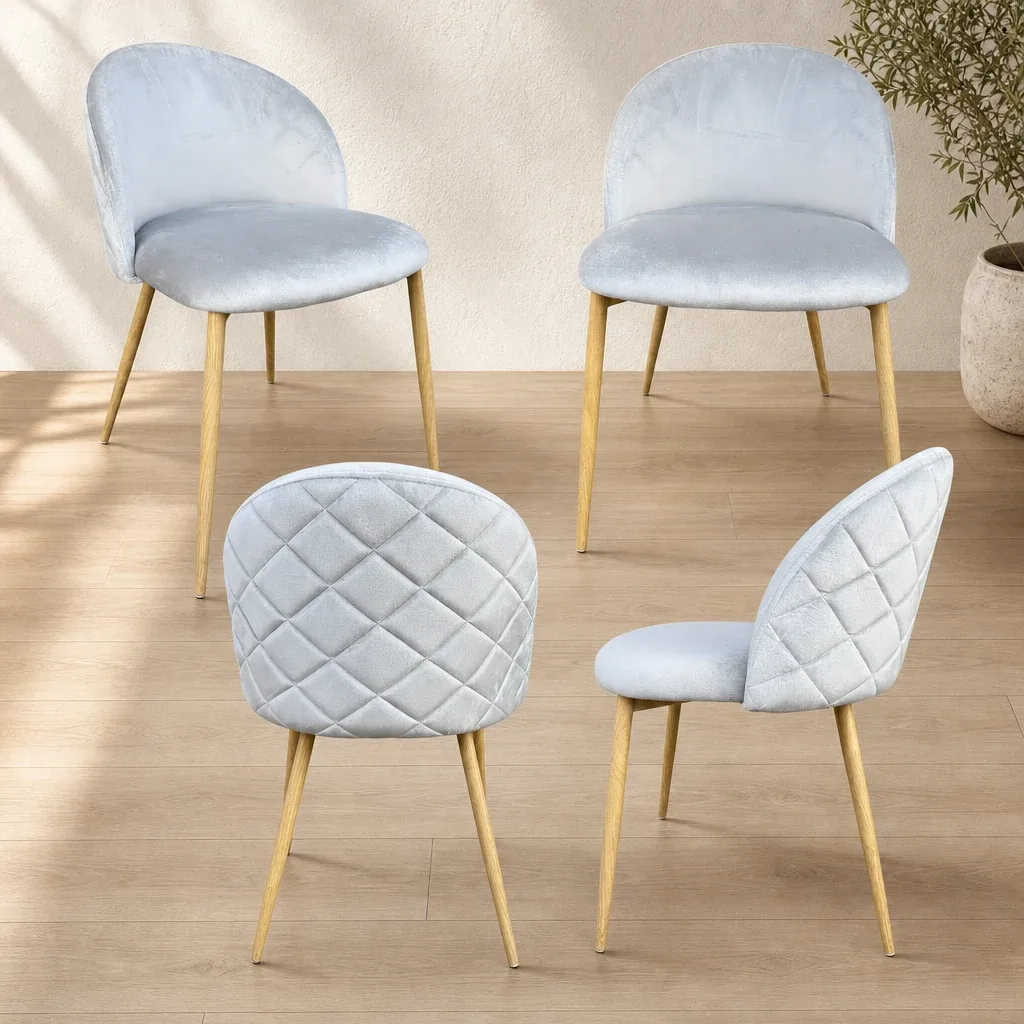 Set de 4 Silla Tokio Felpa Wood