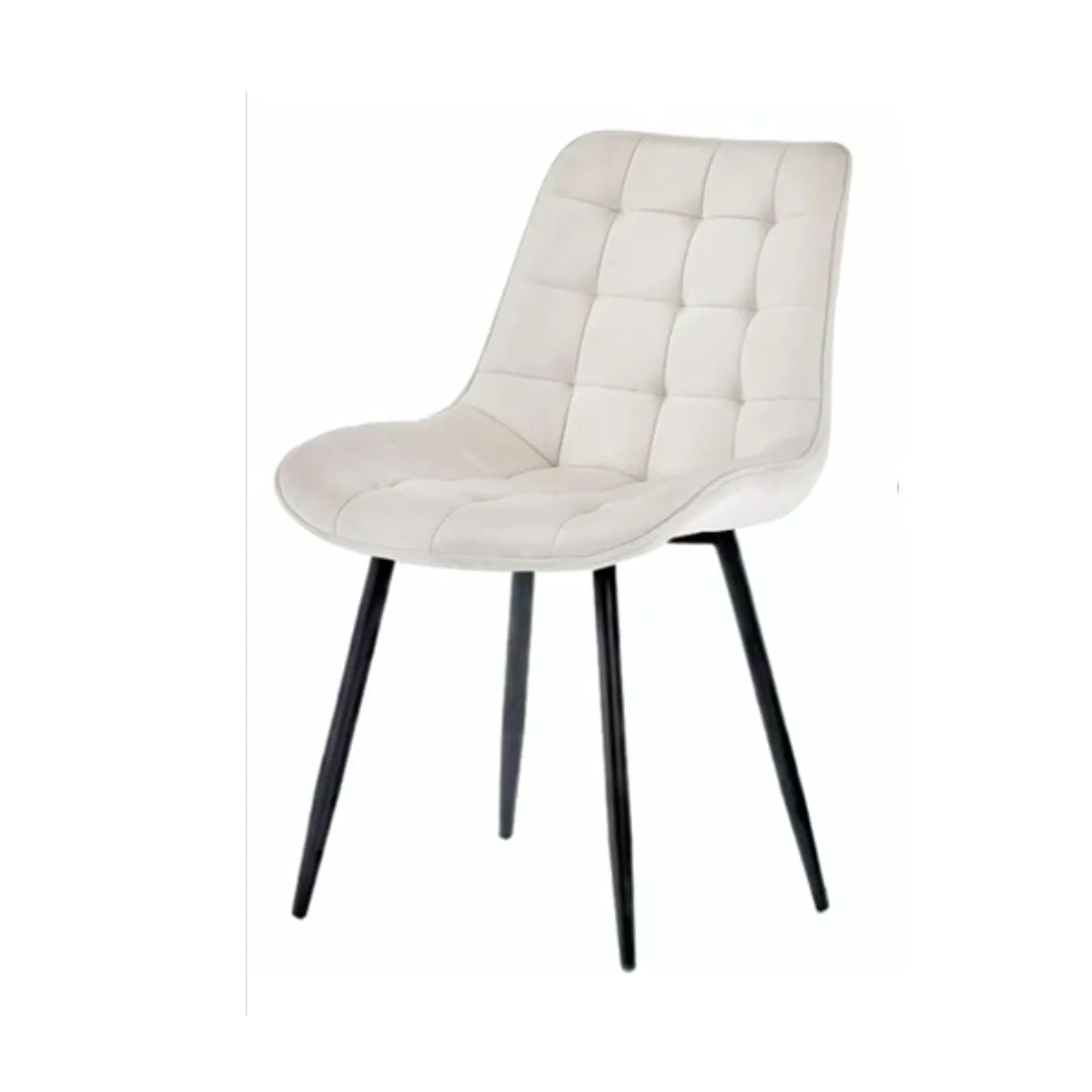 Silla Botón Felpa Black