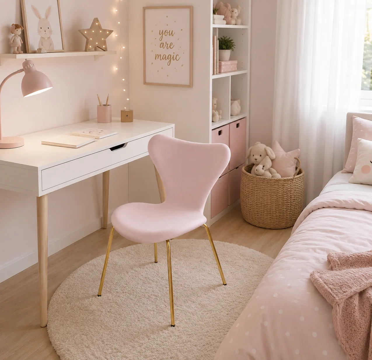 Silla Corazón Felpa Gold