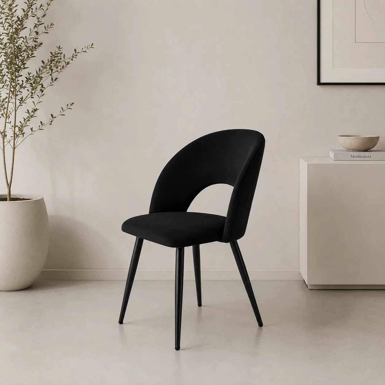Silla Diana Felpa Black
