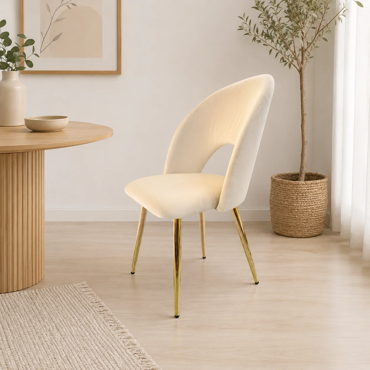 Silla Diana Felpa Gold