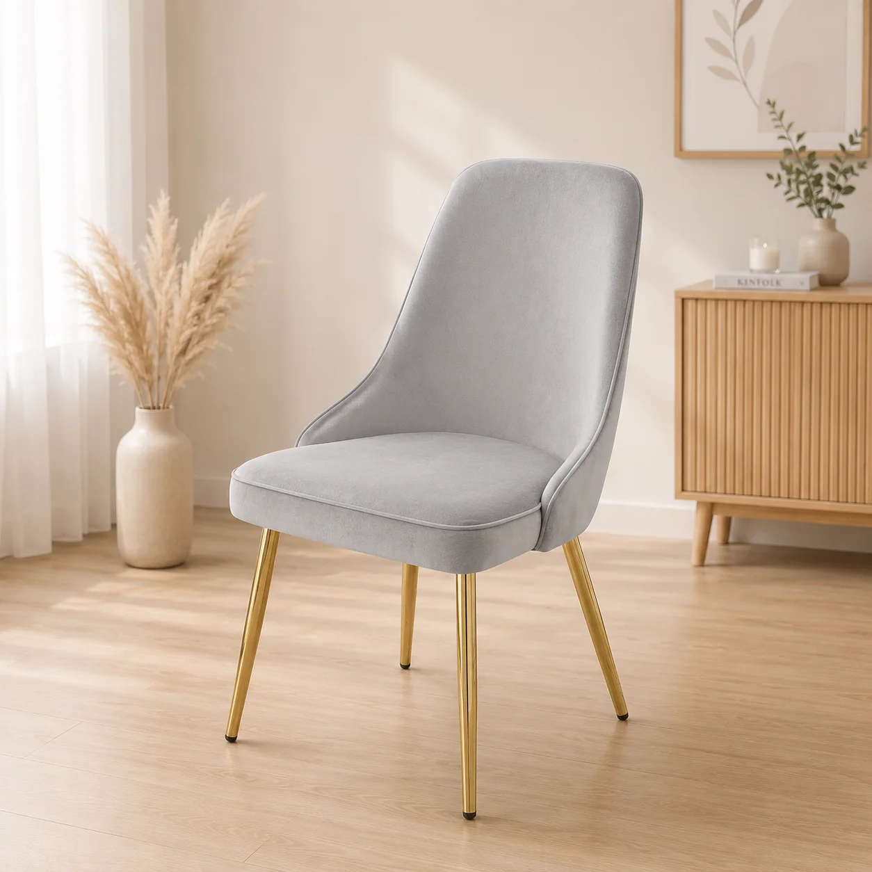 Silla Francia Felpa Gold