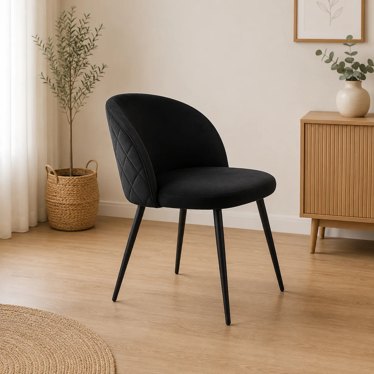 Silla Tokio Felpa Black