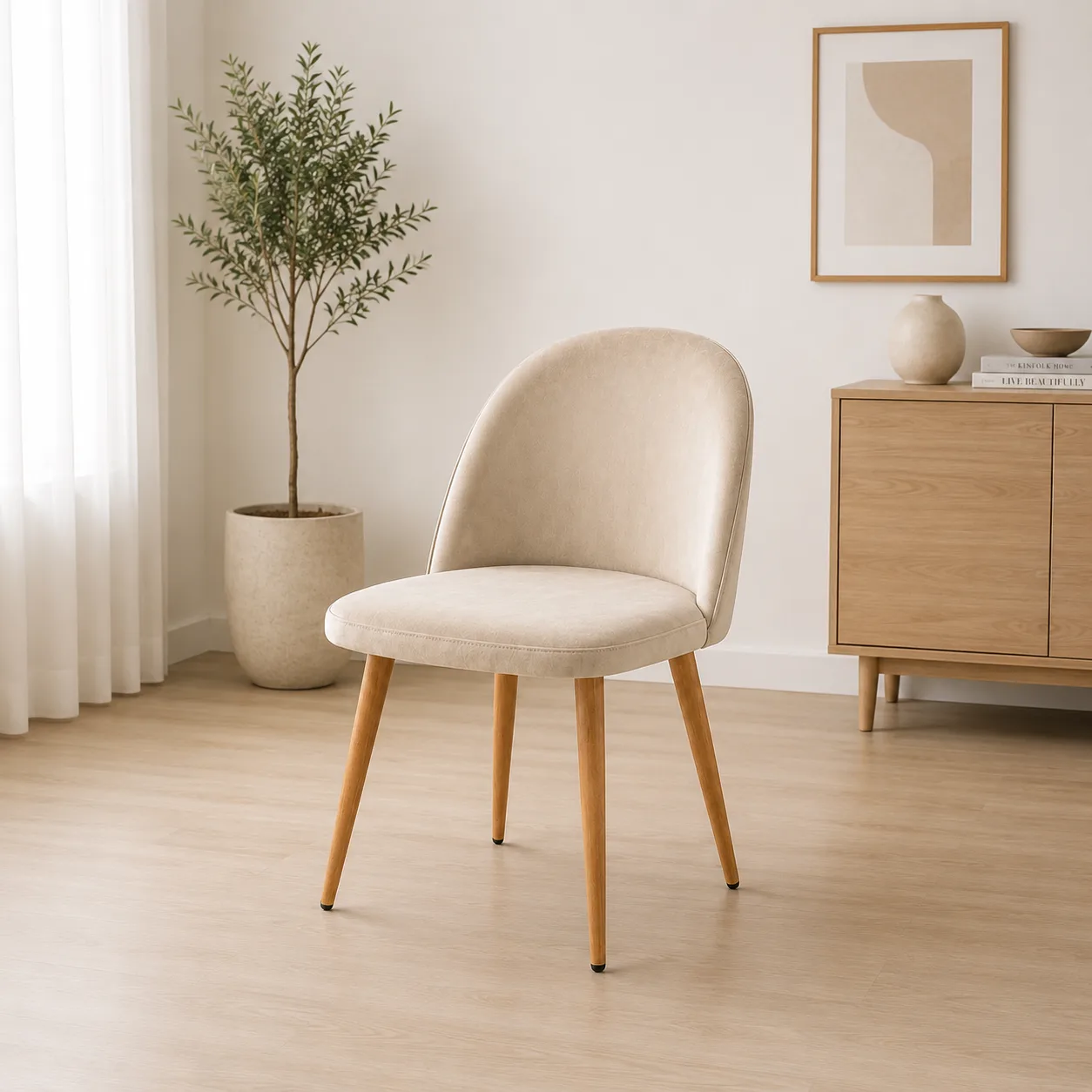 Silla Tokio Felpa Lisa Wood