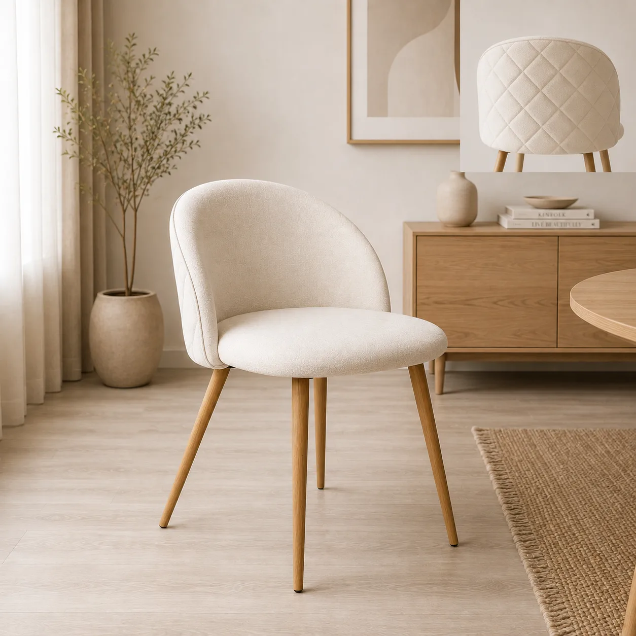 Silla Tokio Lino Wood