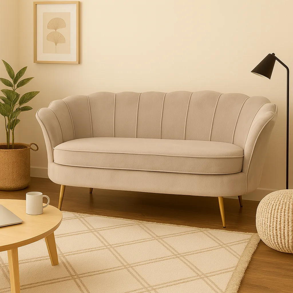 Sofa Corona 2 Cuerpos Beige