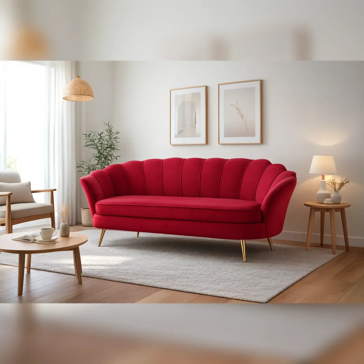 Sofa Corona 3 Cuerpos Rojo