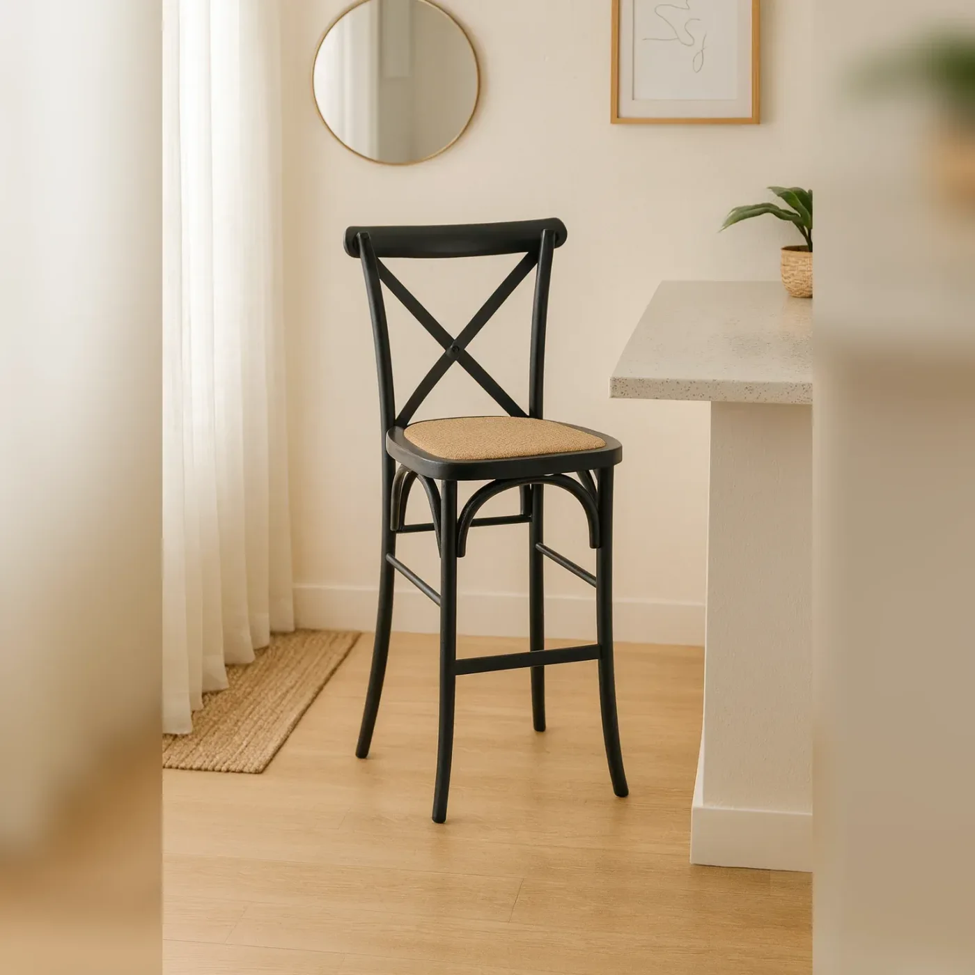 Taburete Crossback Madera