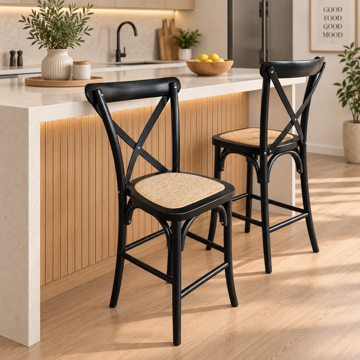 Taburete Crossback Madera