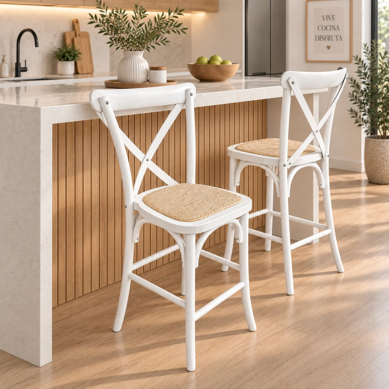 Taburete Crossback Madera