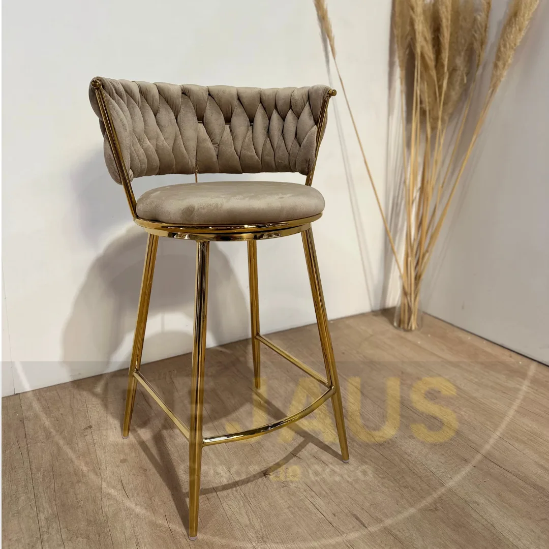Taburete Mónaco Gold Fijo (66cm Altura al Piso)