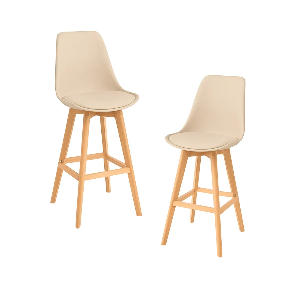 Taburete Tulip New Set 2 Terraza o Comedor (66cm Altura Asiento)